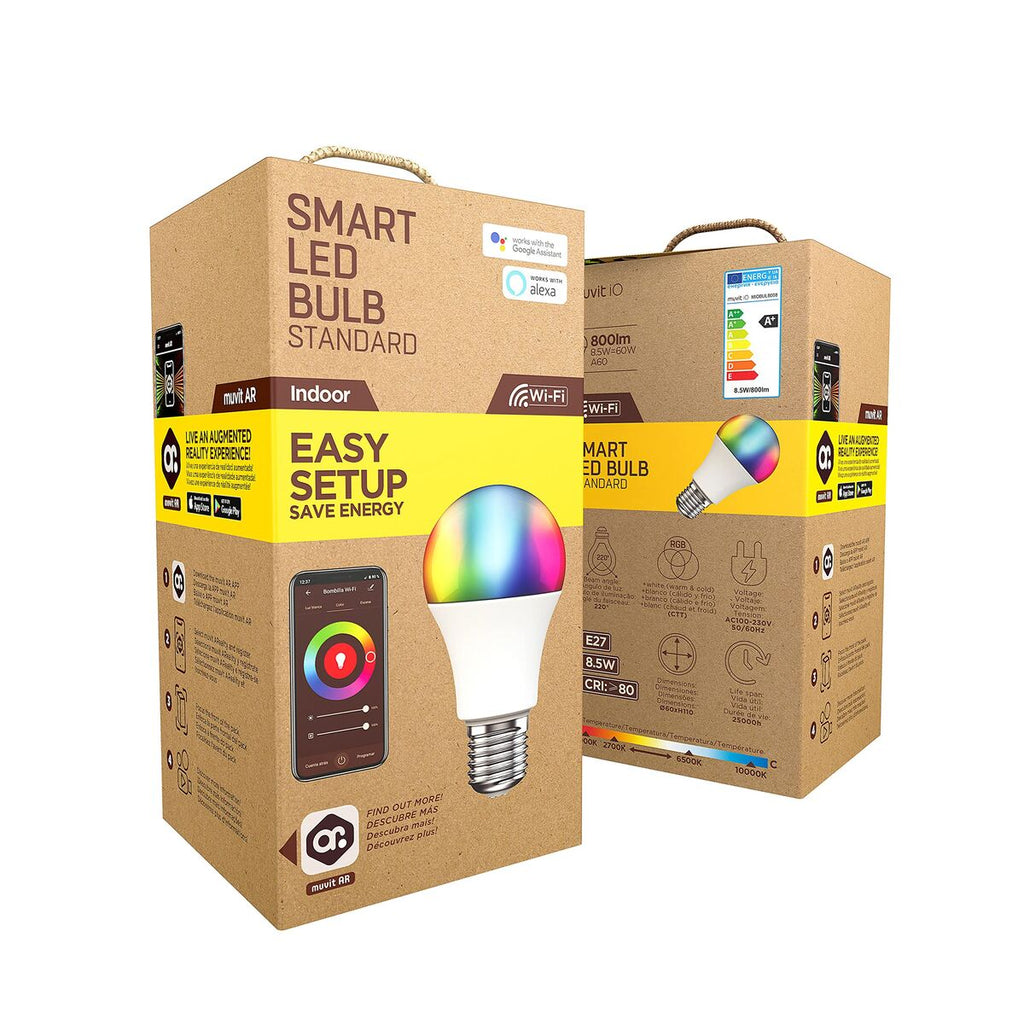 Smart Light bulb Muvit 8,5 W E27 2700 K 6500 K 800 lm Wi-Fi LED White
