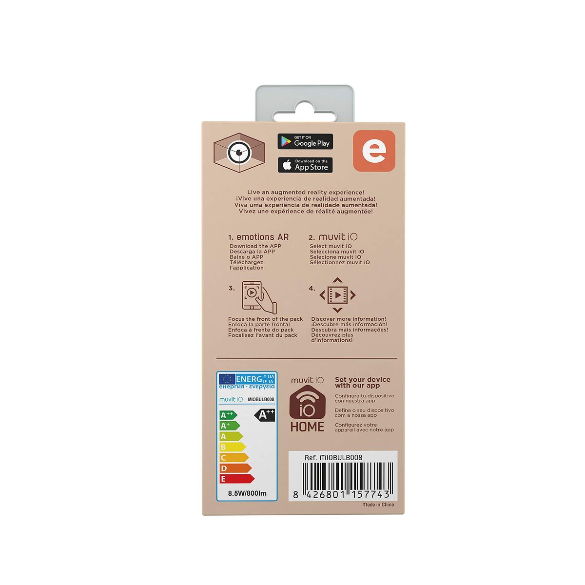 Smart Light bulb Muvit 8,5 W E27 2700 K 6500 K 800 lm Wi-Fi LED White